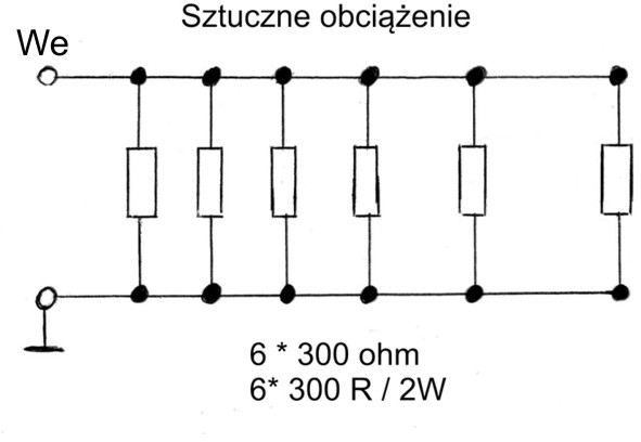 Obciążenie 50 Ohm.